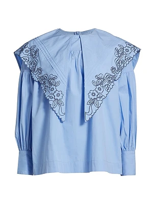 Candy Embroidered Cotton Blouse