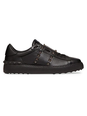 Rockstud Untitled Calfskin Leather Sneakers