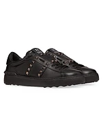 Rockstud Untitled Calfskin Leather Sneakers