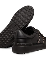 Rockstud Untitled Calfskin Leather Sneakers