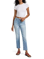 Mari Crop Mid-Rise Straight Jeans