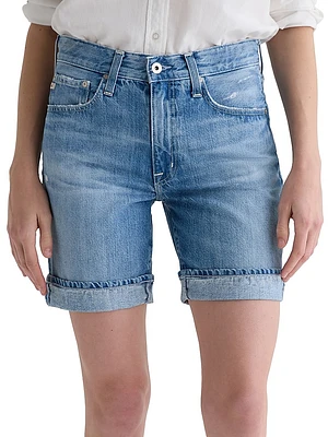 Mid-Rise Denim Bermuda Short