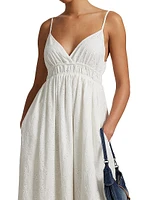 Eyelet Voile Sleeveless Midi-Dress