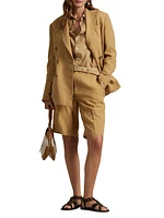 Pleated Linen Tailored Shorts