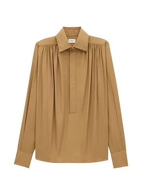Gathered Blouse Cotton Sateen
