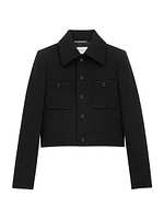Cropped Jacket Wool-Blend Jersey
