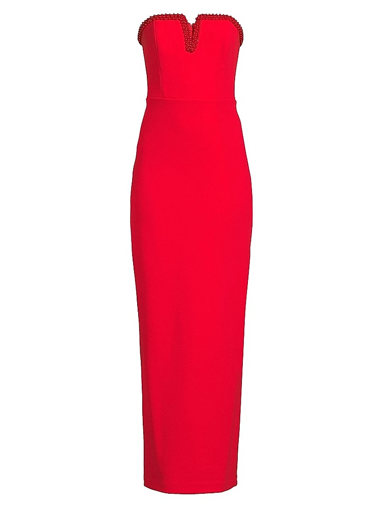 Bonded Crepe Column Gown