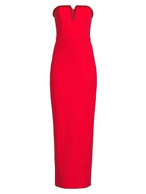 Bonded Crepe Column Gown