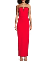 Bonded Crepe Column Gown
