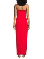 Bonded Crepe Column Gown