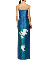 Marisol Strapless Mikado Column Gown