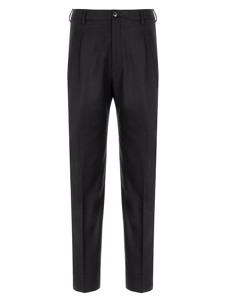 Pleated Wool-Cashmere Trousers