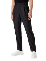 Pleated Wool-Cashmere Trousers