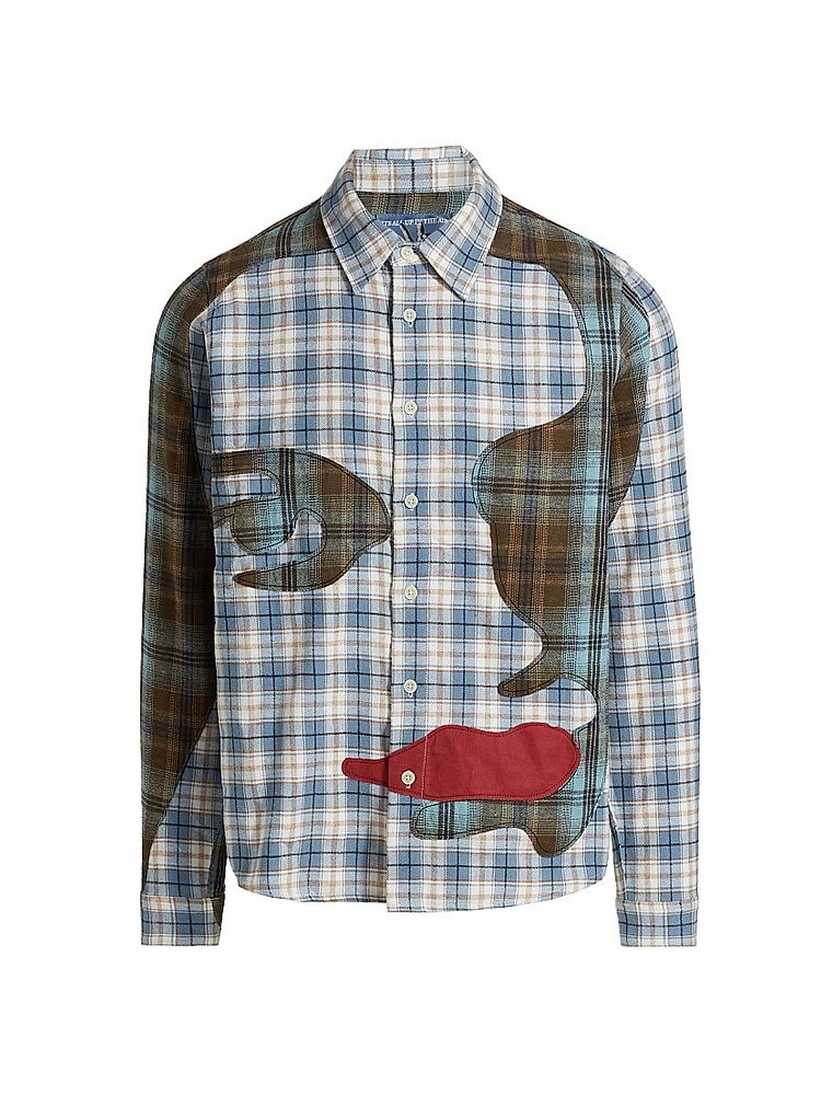 Patchwork Face Flannel Shirt