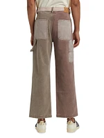 Patchwork Face Double Knee Pants