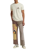 Patchwork Face Double Knee Pants