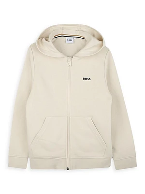 Little Boy's & Logo Zip-Up Hoodie