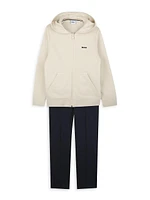 Little Boy's & Logo Zip-Up Hoodie