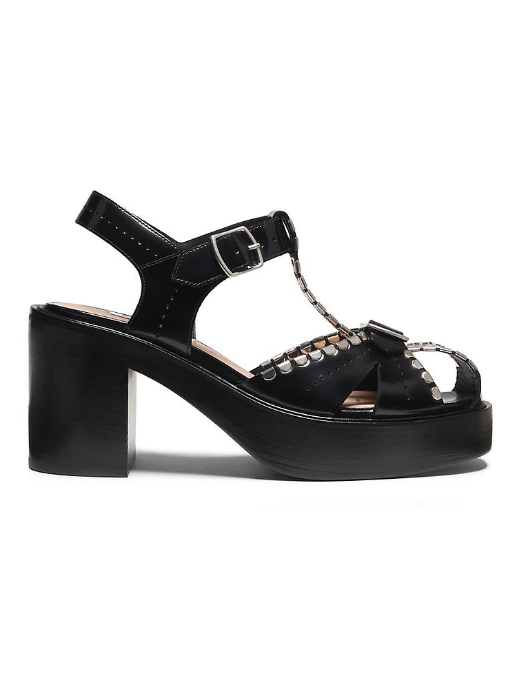 Pasely 85MM Studded Block Heels