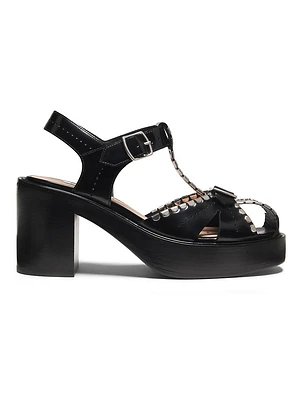 Pasely 85MM Studded Block Heels