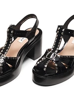 Pasely 85MM Studded Block Heels