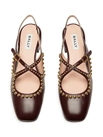 Blariska 30MM Leather Slingback Pumps