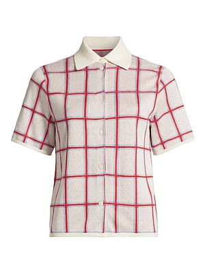 Picnic Plaid Silk-Blend Button-Front Shirt