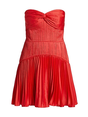 Catrina Pleated Strapless Minidress