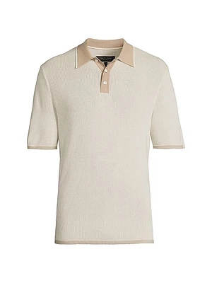 Harvey Cotton-Blend Knit Polo Shirt