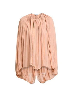 Drape Creponne Silk Cape High-Low Top