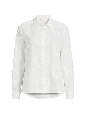 Imma Embroidered Cotton Button-Front Shirt