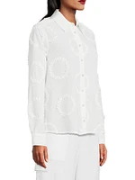 Imma Embroidered Cotton Button-Front Shirt