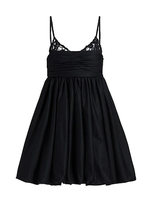 Alexa Lace-Trimmed Bubble Minidress