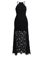 Crochet Halterneck Midi-Dress