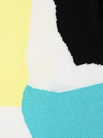 Abstract Boatneck A-Line Dress