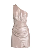 Amelie Metallic One-Shoulder Minidress