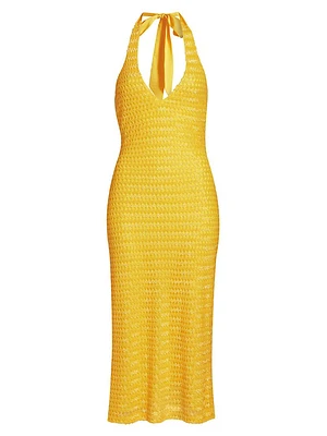 Sloan Beaded Halterneck Midi Dress