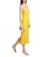 Sloan Beaded Halterneck Midi Dress