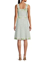 Patterened Knee-Length A-Line Dress