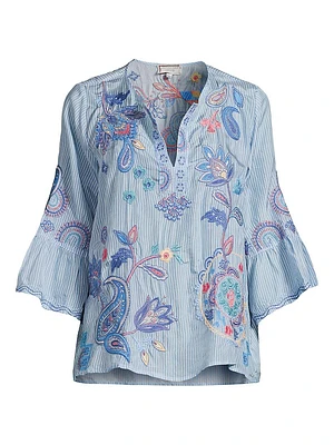 Neilly Embroidered Silk Blouse