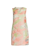 Abstract Sleeveless Sheath Minidress