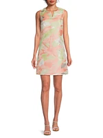 Abstract Sleeveless Sheath Minidress