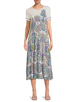 The Janie Favorite Paisley Stretch Jersey Midi-Dress