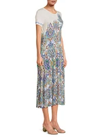 The Janie Favorite Paisley Stretch Jersey Midi-Dress