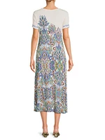 The Janie Favorite Paisley Stretch Jersey Midi-Dress