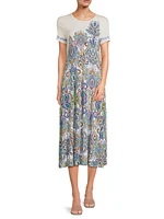 The Janie Favorite Paisley Stretch Jersey Midi-Dress
