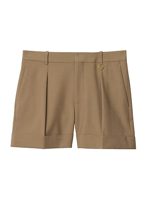 Pleated Wool Shorts