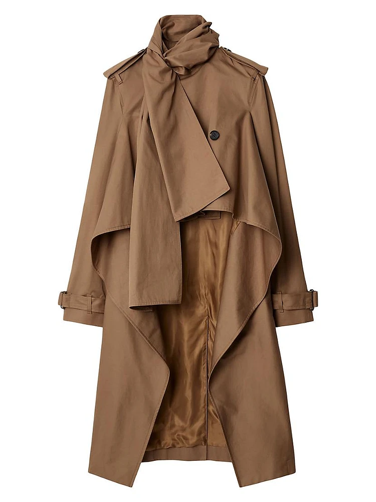 Drapeneck Cotton Trench Coat