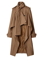 Drapeneck Cotton Trench Coat