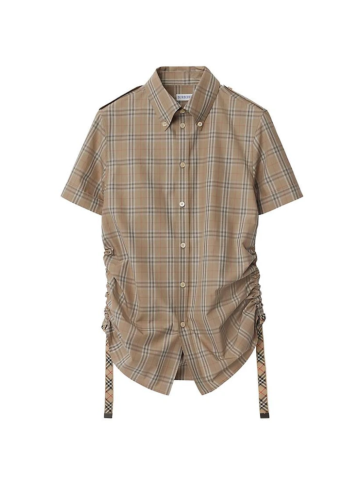 Check Cotton Short-Sleeve Shirt